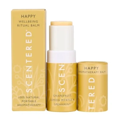 Image of Scentered Aromatherapy Balm Stick, HAPPY Positivity &amp; Gratitude 100% Natural Essential Oils Blend: Lemon, Grapefruit, Cedarwood Mindfulness Gifts for Women