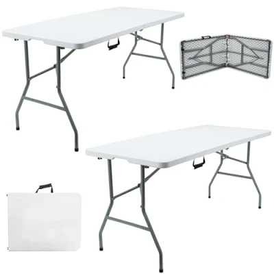 Image of Denny International 1.8M 6ft Heavy Duty Folding Table for Catering Camping Trestle BBQ Picnic Party (2)
