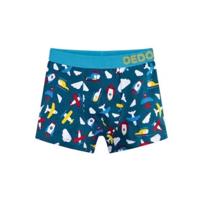 Image of Dedoles Men&#039;s &amp; Boys&#039; Boxers Underwear Boxer Shorts Cotton Trunks Funny Designs Astronaut Hamster Games Books Gift for Him, Design: Aeroplane and Helicopter, Colour: Blue, Size: 4 6 years