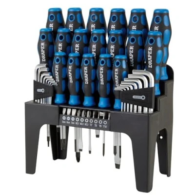 Image of Draper Soft Grip Screwdriver, Hex. Key and Bit Set (44 Piece)