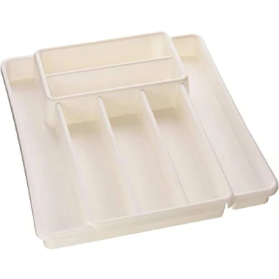 Image of Rotho, Domino, Cutlery tray with 7 compartments, Plastic (PP) BPA free, white, 39,7 x 34,1 5,1 cm