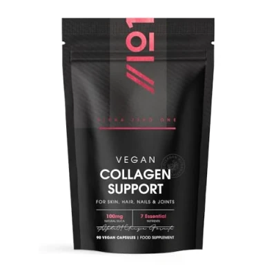 Image of Vegan Collagen Supplements for Women &amp; Men High Strength 90 Capsules (3 Months Supply) with Biotin, Lysine, Bamboo Silica, Zinc, Vitamin C, E A by Alpha01