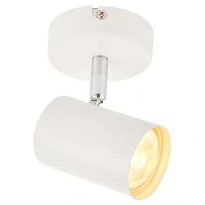 Image of National Lighting Adjustable Single Spotlight IP20 Rated Dimmable Ceiling Spot Decorative LED Wall Lights 7W 240V GU10 (Not Included) Matt White Finish