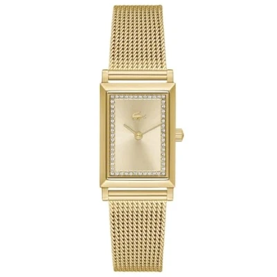 Image of Lacoste Two Hand Quartz Movement Watch for Women CATHERINE Collection with Gold colored Stainless Steel Mesh Bracelet 2001315