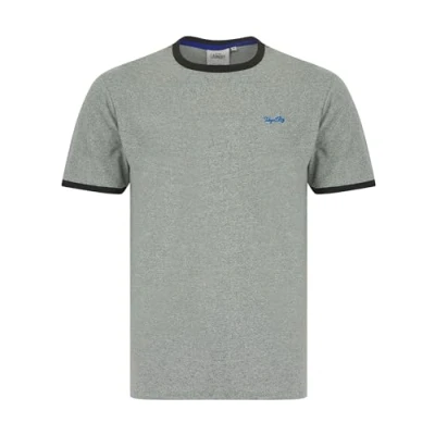 Image of Tokyo Laundry Men&#039;s &#039;Trevor&#039; Grindle Cotton Blend Crew Neck Ringer T Shirt Light Grey