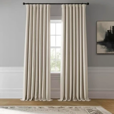 Image of HPD Half Price Drapes Faux Linen Textured Room Darkening Curtains for Bedroom 108 Inches Long (1 Panel), 50W X 108L Living Home Decor, Birch