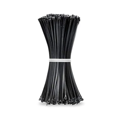 Image of 500 Pack of Black Cable Ties, 200mm x 3.6mm, 8&quot; Tie Wraps Self Locking, Strong Nylon Zip Ties for Home Office Garage and Workshop