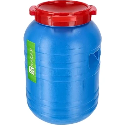 Image of KADAX Plastic Barrel 30L, Large Water Container with Lid, Multifunctional Drum Wide Opening for Pickle Fermentation and Food Storage (Blue)