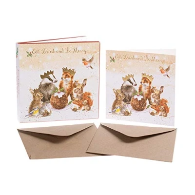 Image of Wrendale Designs by Hannah Dale The Christmas Party Card Box Set Pack of 8