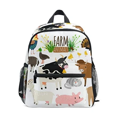 Image of BALII Farm Animal Toddler Backpack Book Bag School Rucksack for Girl Boy Children