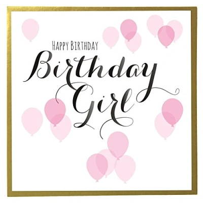 Image of Claire Giles Quill Balloons Birthday Greeting Card Pink, QUI060, 150mm x