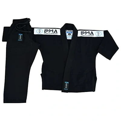 Image of Childrens Elite BJJ Gi Pearl Weave Jiu Jitsu Uniform Black (M1)