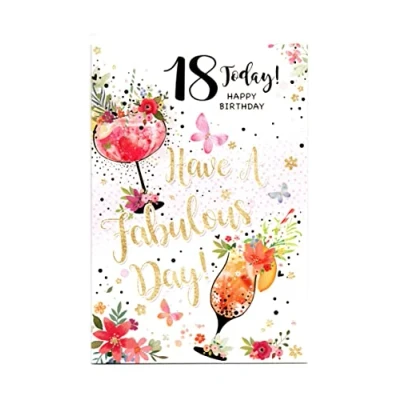 Image of Birthday Card for 18th Eighteen (18) Year Old Girl Free Post (UK)