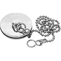 Image of E2trade Chrome Sink Plug with Chain for Kitchen or Bath 45mm (1.3/4 Inch) Ball Type and S Hook Shaped Made of Stainless Steel 450mm (18