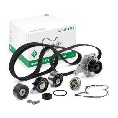 Image of 059109119A, 059109119B, 059109243D, 059109243F, 059109243G water pump + Timing Belt Kit INA 530 0416 31 with thermostat 30mm