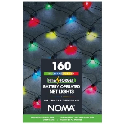 Image of NOMA Battery OPERATED160 FIT &amp; Forget Multi Coloured Mulit Function NET Lights