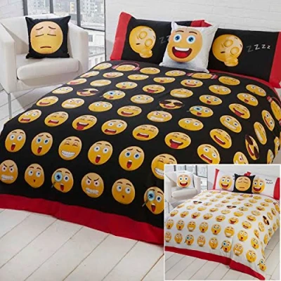 Image of Just Contempo Emoji Icon Duvet Cover Set Multi coloured, Single