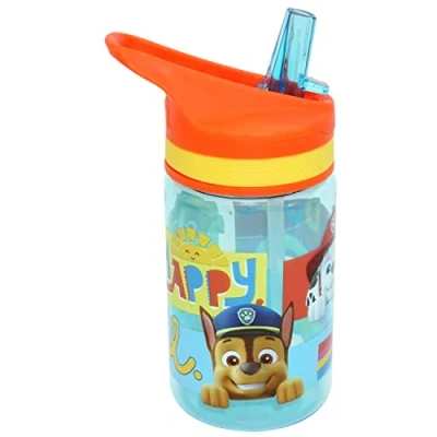 Image of SRV Hub Paw Patrol BPA Free Tritan Drinks Bottle, Non Toxic Plastic Drinking Bottle with Leak Proof Flip Top Lid for Yoga Fitness Camping Nursery Travel Kids Traffic Jam 12.5cm