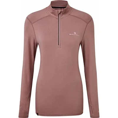Image of Ronhill Women&#039;s Standard Tech Thermal 1/2 Zip Tee, Pink, 14