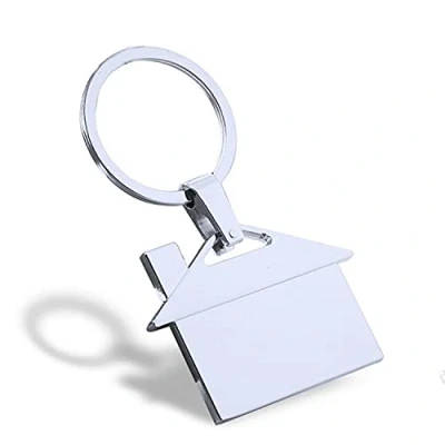 Image of Bogoo House keys Keyring Flat Keychain Metal Chrome New Home Pendant Key Ring