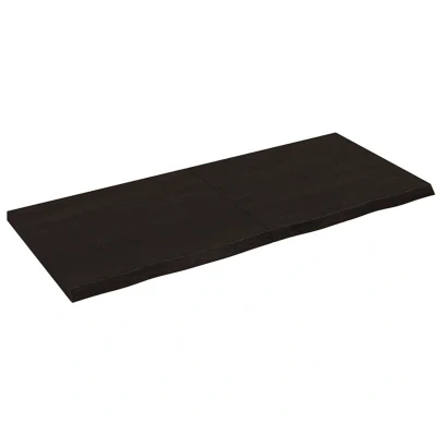 Image of vidaXL Wall Shelf Dark Brown 140x60x(2 4) cm Treated Solid Wood Oak