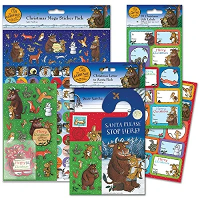 Image of Paper Projects 01.70.24.077 Gruffalo&#039;s Child Mega Christmas Sticker Bundle, including Letter to Santa Pack and Gift Labels