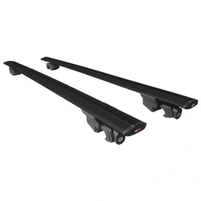 Image of accessorypart Compatible with Volvo XC40 2018 2024 HOOK Model Car Roof Rack Cross Bar Black Aluminium 2 Bars