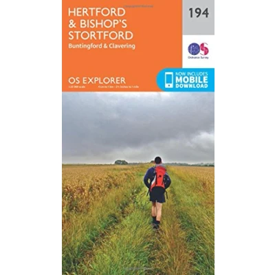 Image of Explorer 194 Hertford &amp; Bishop&#039;s Stortford Map With Digital Version