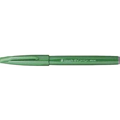 Image of Pentel Brush Sign Pen Green (Pack of 10)