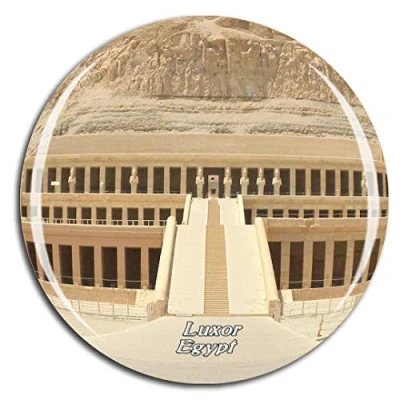 Image of Weekino Egypt Mortuary Temple of Hatshepsut Luxor Fridge Magnet 3D Crystal Glass Tourist City Travel Souvenir Collection Gift Strong Refrigerator Sticker