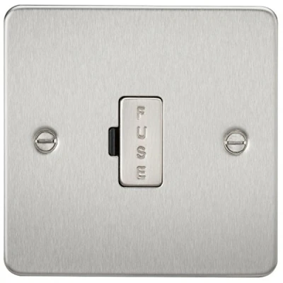 Image of KnightsBridge 13A Fused Spur Unit Flat Plate Brushed Chrome