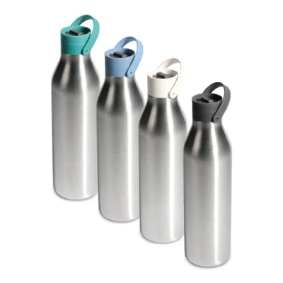 Image of Circular &amp; Co 1L/1000ml Recycled Stainless Steel Reusable Drinks Water Bottle Insulated, Double Walled, Ecofriendly Leakproof, Lockable Lid Dishwasher Safe, BPA Melamine Free (Storm Grey)