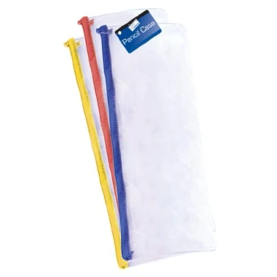 Image of Just Stationery 13 inch Clear Exam Pencil Case,Assorted colors
