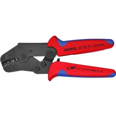Image of Knipex Crimping Pliers short design burnished, with multi component grips 195 mm 97 52 14