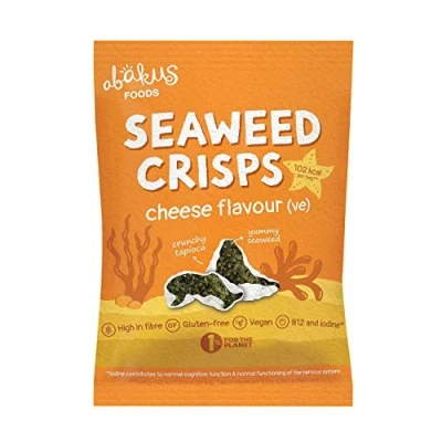Image of 12 x Abakus Food Natural Cheese Flavour Seaweed Crisps 18g