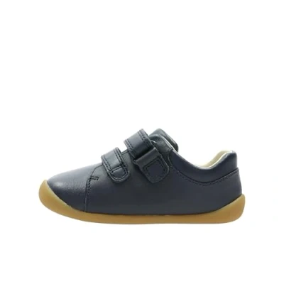 Image of Clarks Boy&#039;s Roamer Craft T Sneaker, Navy Leather, 5.5 UK Wide