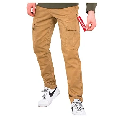 Image of Alpha Industries Men&#039;s Agent Casual Trousers Pants, Khaki, 29