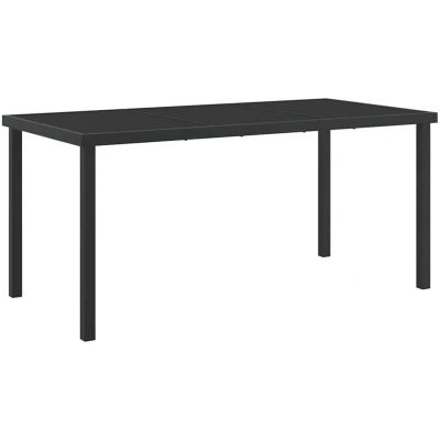 Image of Vidaxl 5 Piece Garden Dining Set with Cushions Black Poly Rattan