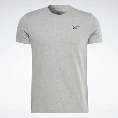 Image of Reebok Identity Small LOGO TEE Basic Tshirt, Men&#039;s, Size: XL, Medium grey heather
