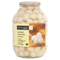 Image of Chefs Larder Pickled Silverskin Onions 2.25kg Suitable For Vegetarians