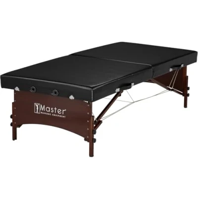 Image of Master Massage Canoga Low Height Super Wide Wider Large Size Portable Table, Yoga Exercise Bed, Thai Massage, Rehab Training Station Hub for Rehabilitation Black