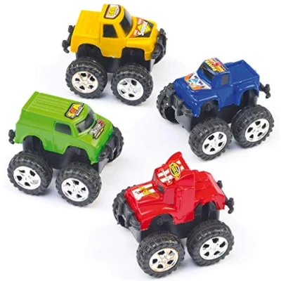 Image of Baker Ross P5724 Pull Back Monster Truck Racer Cars (Pack of 5) for Kids, Party Bag fillers and Toys, Asst Colours