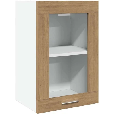 Image of vidaXL Hanging Glass Cabinet Lyon Artisan Oak 40x31x60 cm Engineered Wood