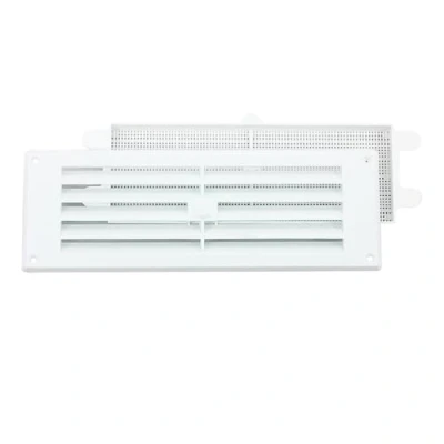 Image of Map White Louvre Vent 229mm x 76mm (9&quot;x3&quot;) with Detachable Fly Screen HVAC Ventilation Prevents Dust &amp; Insects Duct Cover Easy Installation for Walls, Furniture