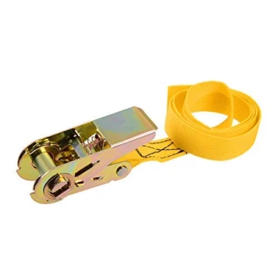 Image of 1 m x 25 mm Ratchet Tie Down Strap, Load Lashing Straps up to 250 kg, Yellow