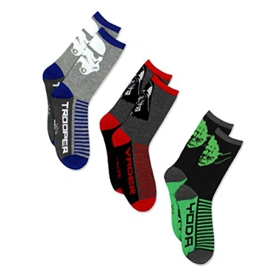Image of Star Wars Boys 3 pack Socks (Little Kid/Big Kid/Teen/Adult)