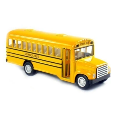Image of Unibos Kids Playtime Bus School American Style Feature Includes Open Door Stop Sign