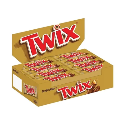 Image of Twix Chocolate Biscuit Twin Bars Pack of 32 x 50G