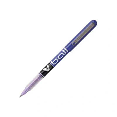 Image of Pilot V Ball VB5 Liquid Ink Rollerball Pens Fine Metal Tip Purple Pack of 3aa