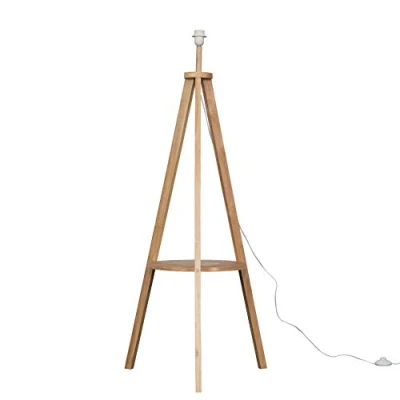 Image of MiniSun Modern Light Wood Tripod Design Floor Lamp Base with Storage Shelf